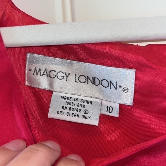 Beautiful floral tropical hot pink silk dress midi/maxi size 10 Beachy Hawaii - Picture 7 of 13